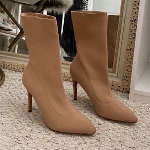 Express Tan Sock Booties